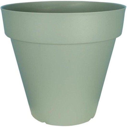 Macetero Riviera Soleilla Rond 50 cm Vert Argile Mat 50 L avec Plateau Amovible