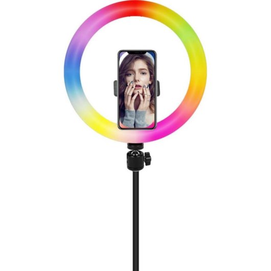 Ring Light LED RGB Mozos MLM-RING-RGB 26cm con Treppiede