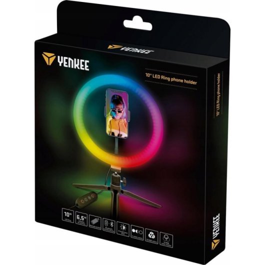 Ring light LED Yenkee YSM 710 10" 29 modalità con treppiede