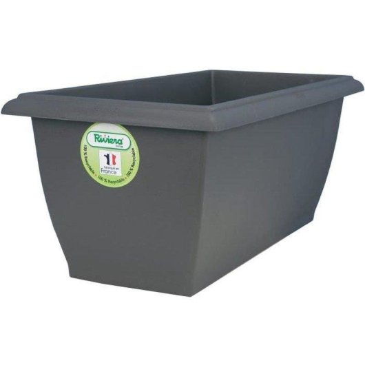 Jardinière Rectangulaire Riviera Evolution Grise 80x40x32 cm 64 L