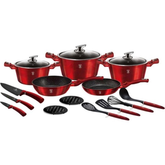 Kochgeschirr-Set Berlinger Haus Metallic Burgundy 17-teilig