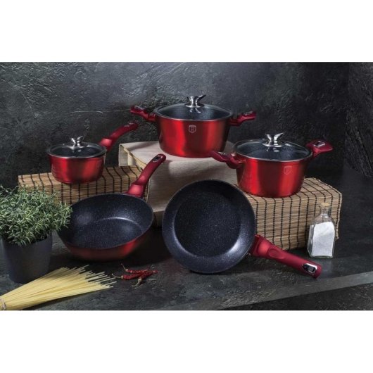 Kochgeschirr-Set Berlinger Haus Metallic Burgundy 17-teilig