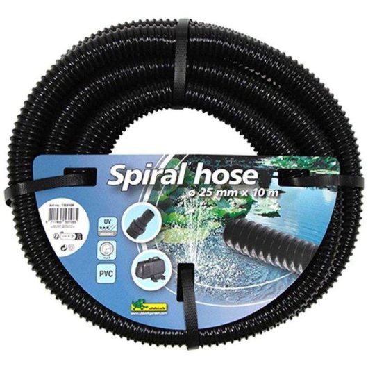 Tubo Spirale Ubbink 25 mm 10 m Nero Rinforzato Resistente UV