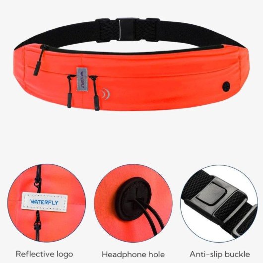 Riñonera Waterfly Sport Running 3.0 Roja Licra 1L Resistente Agua Unisex