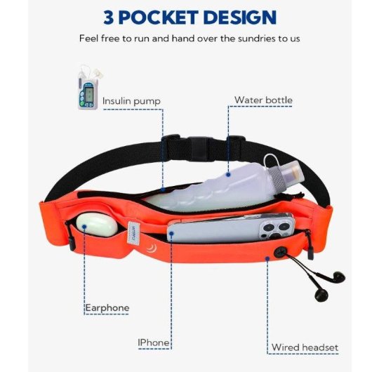 Riñonera Waterfly Sport Running 3.0 Roja Licra 1L Resistente Agua Unisex