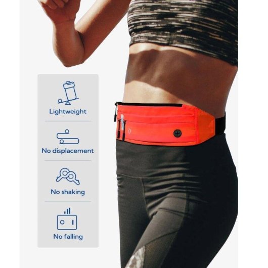 Riñonera Waterfly Sport Running 3.0 Roja Licra 1L Resistente Agua Unisex