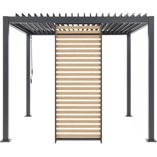 Estore em alumínio GAYA para pergola 229x93 cinza efeito madeira