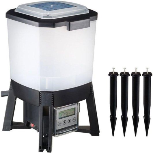 Alimentatore solare per stagni Ubbink 6L automatico con timer copertura 1-3m e pannello LCD