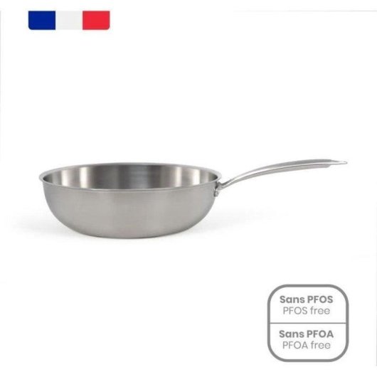 Wok Livoo MEP162 28 cm Aço Inox 3 Camadas Núcleo Alumínio