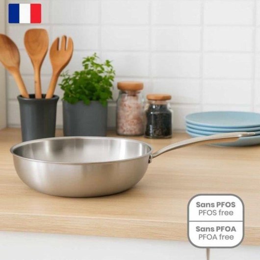 Wok Livoo MEP162 28 cm Aço Inox 3 Camadas Núcleo Alumínio