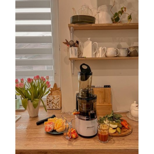 Extractor de zumos 4Swiss BM202 blanco 200 W EasyClean y función Reverse