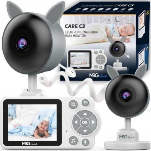 Babysitter Mbg Line C3 Camera 480p Visione Notturna Display LCD 2,8"