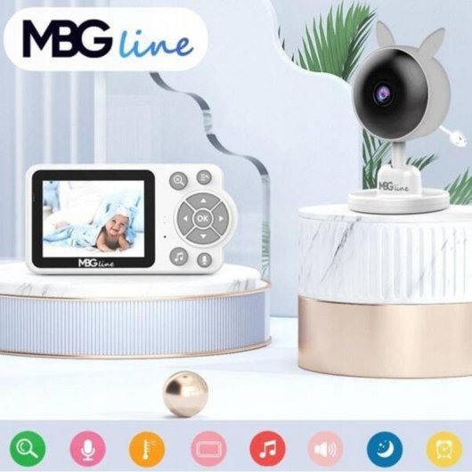 Babysitter Mbg Line C3 Camera 480p Visione Notturna Display LCD 2,8"