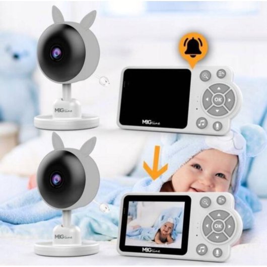 Babysitter Mbg Line C3 Camera 480p Visione Notturna Display LCD 2,8"