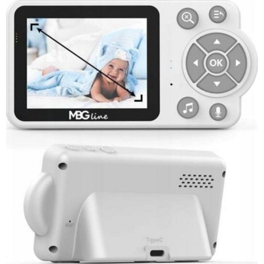 Babysitter Mbg Line C3 Camera 480p Visione Notturna Display LCD 2,8"
