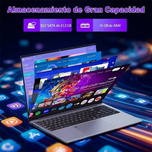 Portátil Moacreto Ul160 16" Intel Core i7-6500U 16GB 512GB SSD Windows 11 Pro