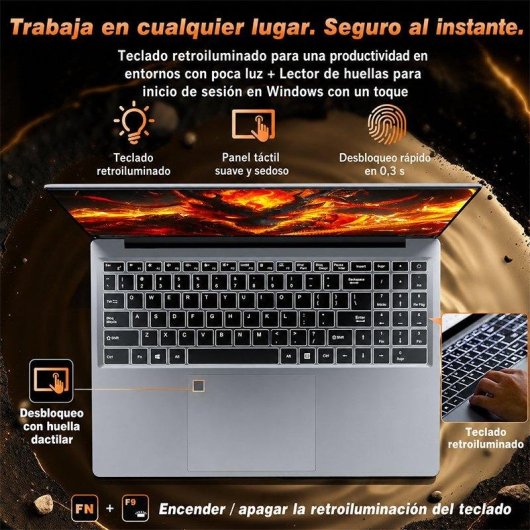 Portátil Moacreto Ul160 16" Intel Core i7-6500U 16GB 512GB SSD Windows 11 Pro