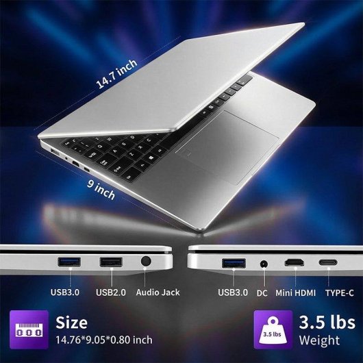 Portátil Moacreto Ul160 16" Intel Core i7-6500U 16GB 512GB SSD Windows 11 Pro