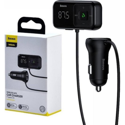 Transmetteur FM Baseus S-16 Bluetooth 5.0 avec chargeur double USB