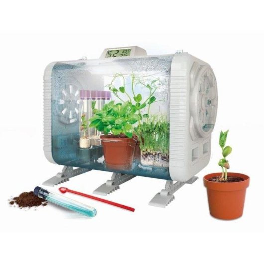 Invernadero Mini Educativo Clementoni Ma Serre High-Tech con Sensores LCD y 3 Métodos de Cultivo