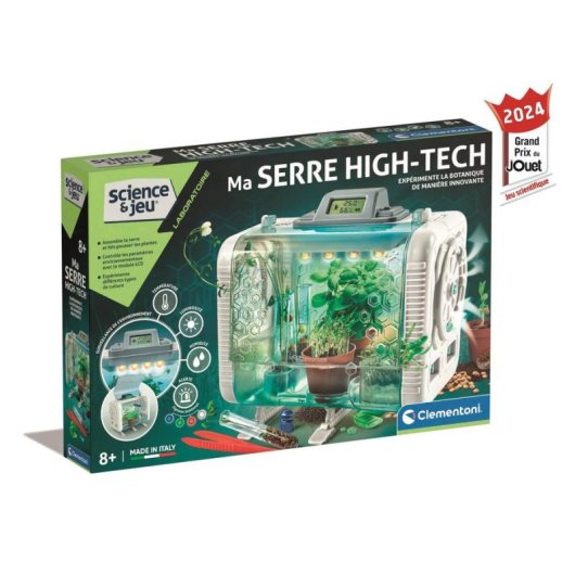 Invernadero Mini Educativo Clementoni Ma Serre High-Tech con Sensores LCD y 3 Métodos de Cultivo