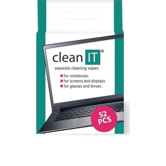Toalhetes húmidos Clean it CL-150 para ecrãs e plásticos 52 unidades