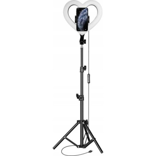 Lámpara anillo LED OEM JM26-10 RGB 10" con soporte móvil y trípode