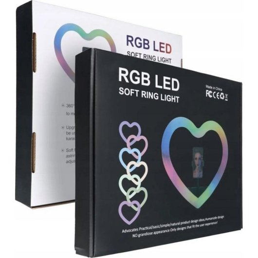 Lámpara anillo LED OEM JM26-10 RGB 10" con soporte móvil y trípode