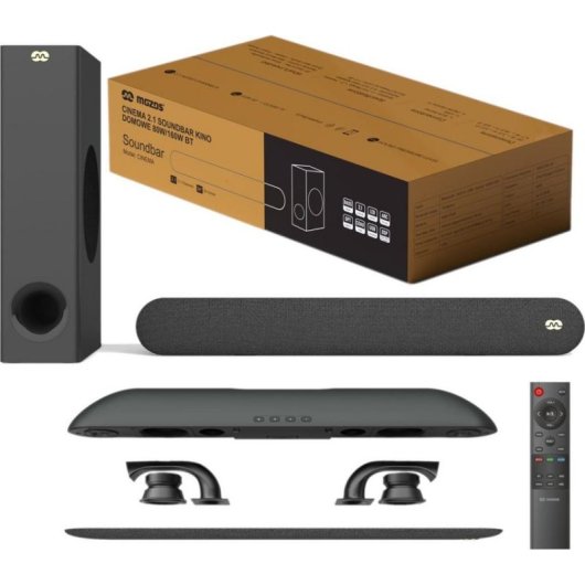 Mozos Cinema Soundbar 2.1 80W RMS Bluetooth 5.0 HDMI ARC USB