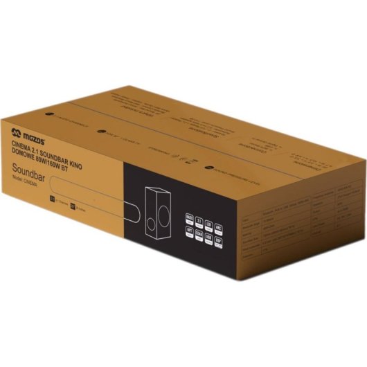 Mozos Cinema Soundbar 2.1 80W RMS Bluetooth 5.0 HDMI ARC USB