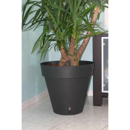 Macetero Riviera Loft rond gris 30 cm plastique mat 10,5 L
