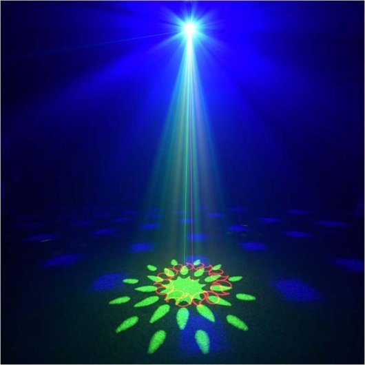 Lâmpada de Efeitos LIGHT4ME Party Light 3 LED RGB laser e controlo remoto