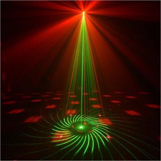 Lâmpada de Efeitos LIGHT4ME Party Light 3 LED RGB laser e controlo remoto