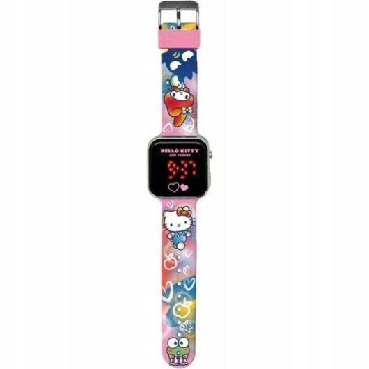 Relógio digital LED Hello Kitty Jono Toys com calendário rosa