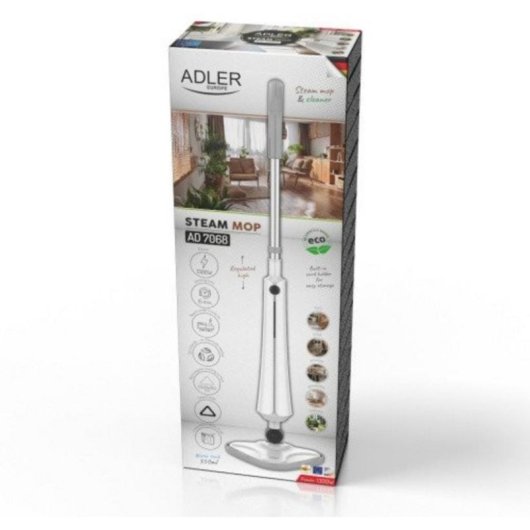 Mop de vapor Adler AD 7068 1300W desinfección sin químicos