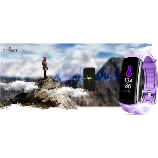 Pulsera de actividad Giewont GW200 Bluetooth IP67 Negro 5 días Pulsómetro y presión