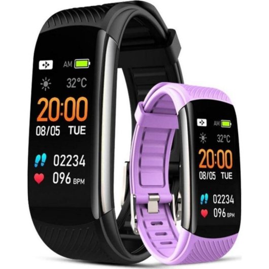 Pulsera de actividad Giewont GW200 Bluetooth IP67 Negro 5 días Pulsómetro y presión