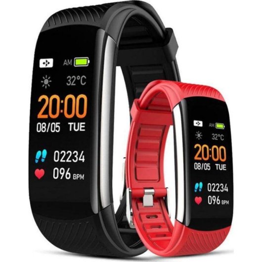Pulsera de actividad Giewont GW200-2 Bluetooth IP67 Pulsómetro Pulsioxímetro Negro 5 días