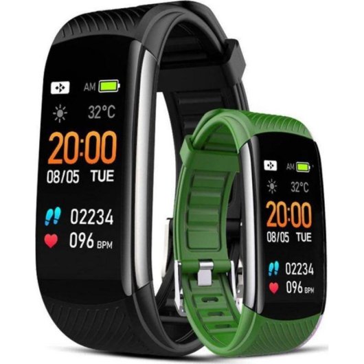 Pulsera de actividad Giewont GW200-2 Bluetooth IP67 Pulsómetro Pulsioxímetro Negro 5 días