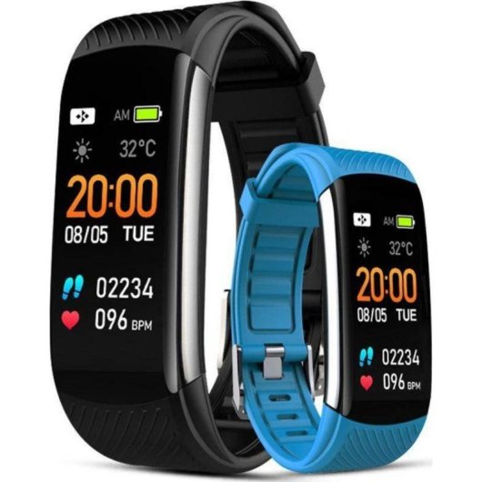 Pulseira de Atividade Giewont GW200 Bluetooth IP67 Preto 5 dias pulsómetro oxímetro