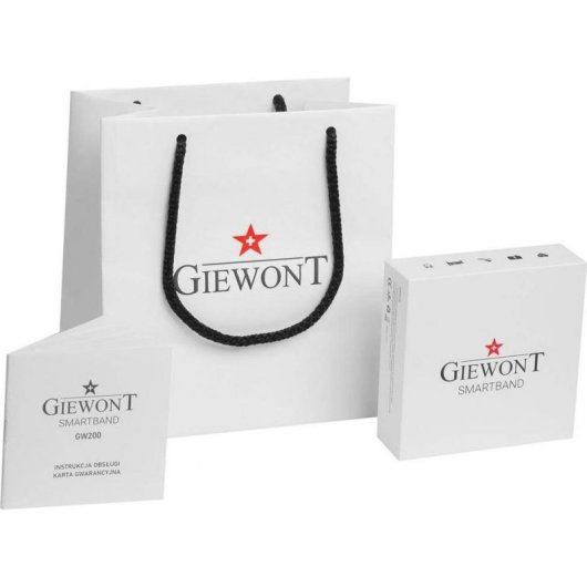 Pulseira de Atividade Giewont GW200 Bluetooth IP67 Pulsómetro Pulsioxímetro Preto 5 dias