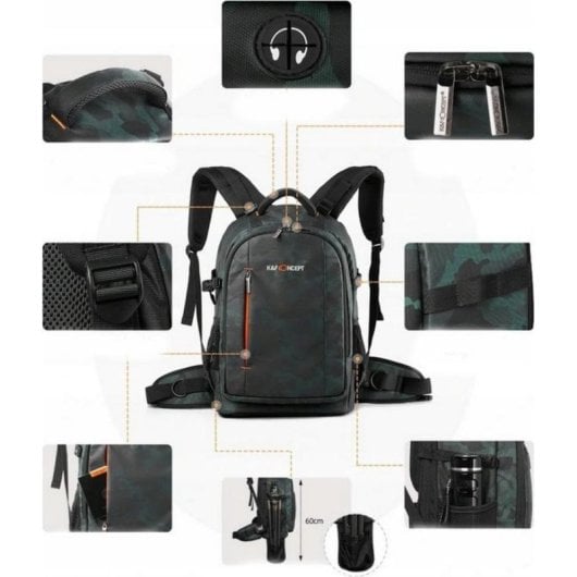 Sac à dos photo K&F CONCEPT KF13.119 camo 23L imperméable