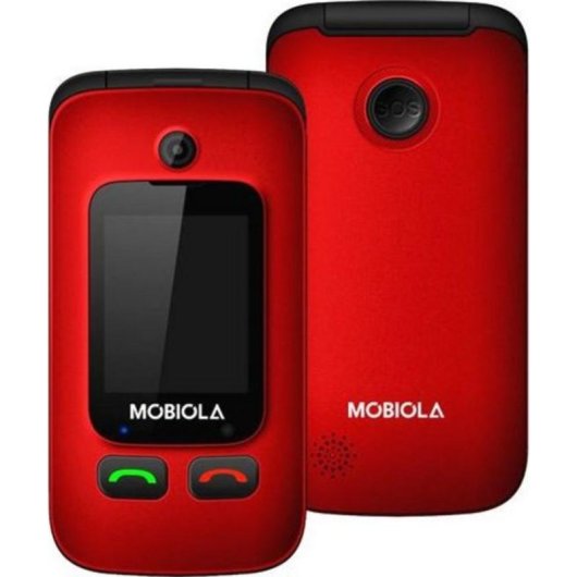 Mobiola MB610 2G 2,4" Dual SIM Großes Display Ladestation Rot