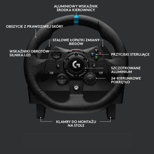 Kit volante de carreras Logitech G923 con shifter Driving Force para PC y Xbox