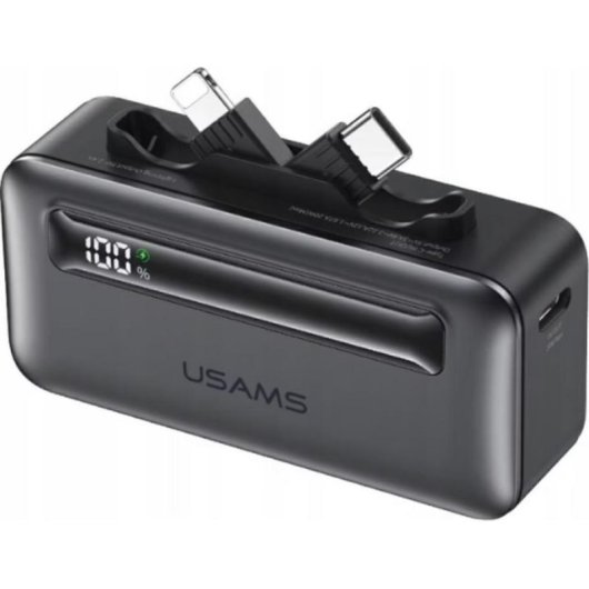 Powerbank Usams 5000 mAh Power Delivery 20W USB-C Lightning Plata