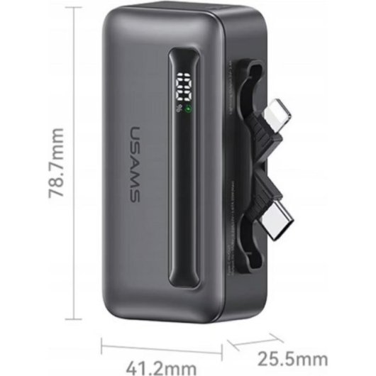 Powerbank Usams 5000 mAh Power Delivery 20W USB-C Lightning Plata