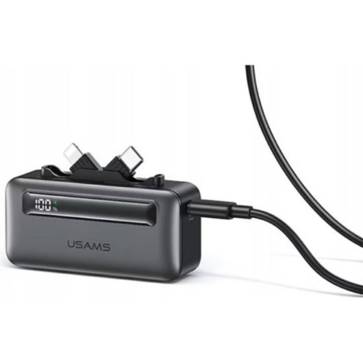 Powerbank Usams 5000 mAh Power Delivery 20W USB-C Lightning Plata