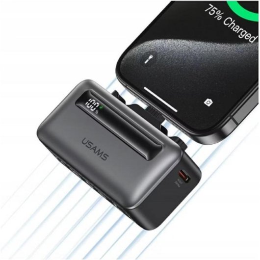 Powerbank Usams 5000 mAh Power Delivery 20W USB-C Lightning Plata