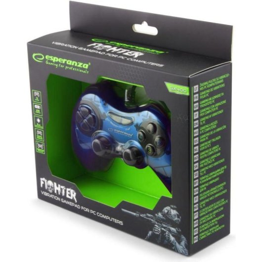 Comando Esperanza Fighter EGG105B com vibração e ligação USB