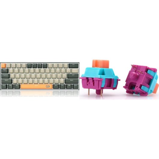 Teclado Redragon K606 Lakshmi mecánico compacto 60% con switches rojos y USB US